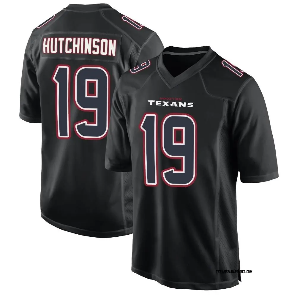 Game Black Men's Xavier Hutchinson Houston Texans Fashion Jersey