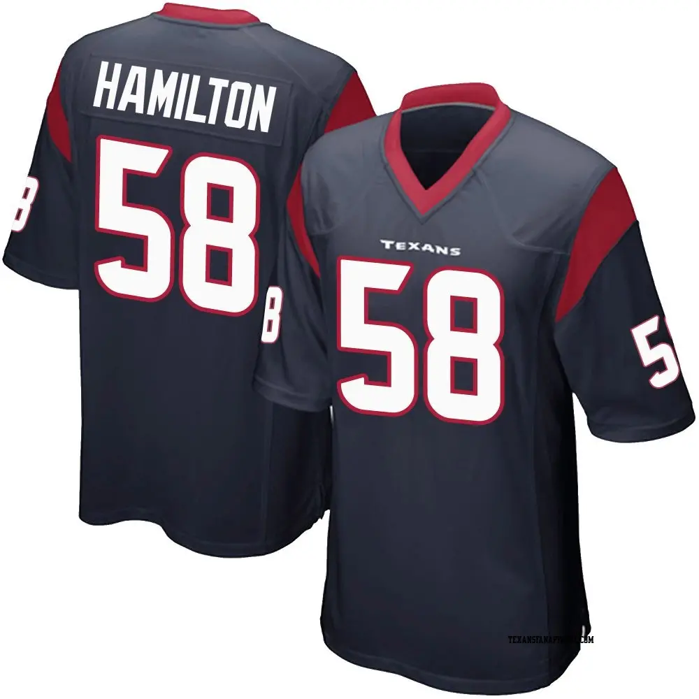 Game Navy Blue Men's Kyonte Hamilton Houston Texans Team Color Jersey