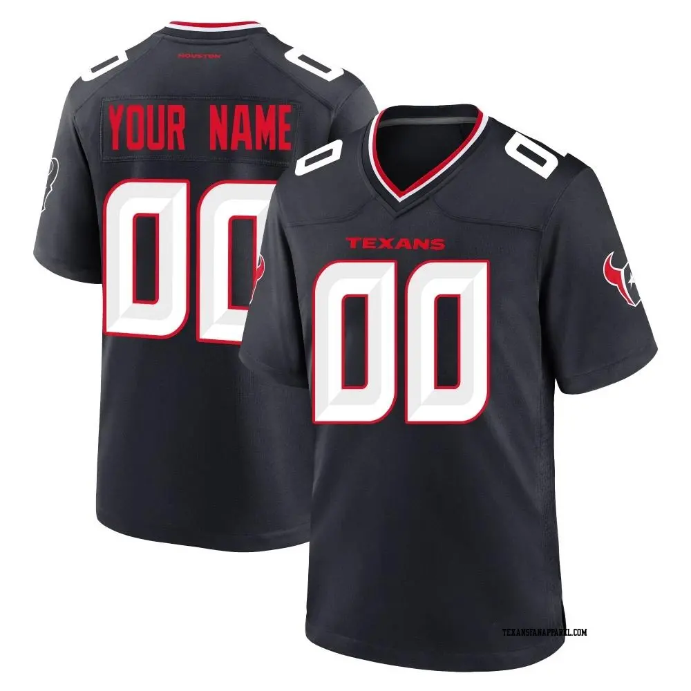 Game Navy Men's Custom Houston Texans Team Jersey