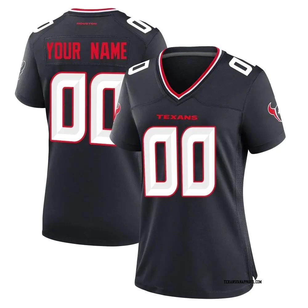 Game Navy Women's Custom Houston Texans Team Jersey