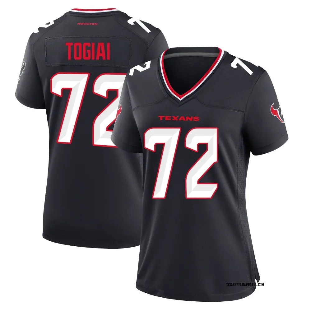 Game Navy Women's Tommy Togiai Houston Texans Team Jersey