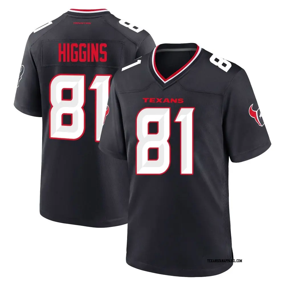 Game Navy Youth Jayden Higgins Houston Texans Team Jersey
