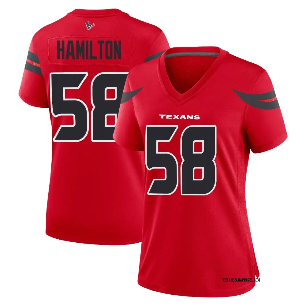 Game Red Women's Kyonte Hamilton Houston Texans Alternate Jersey