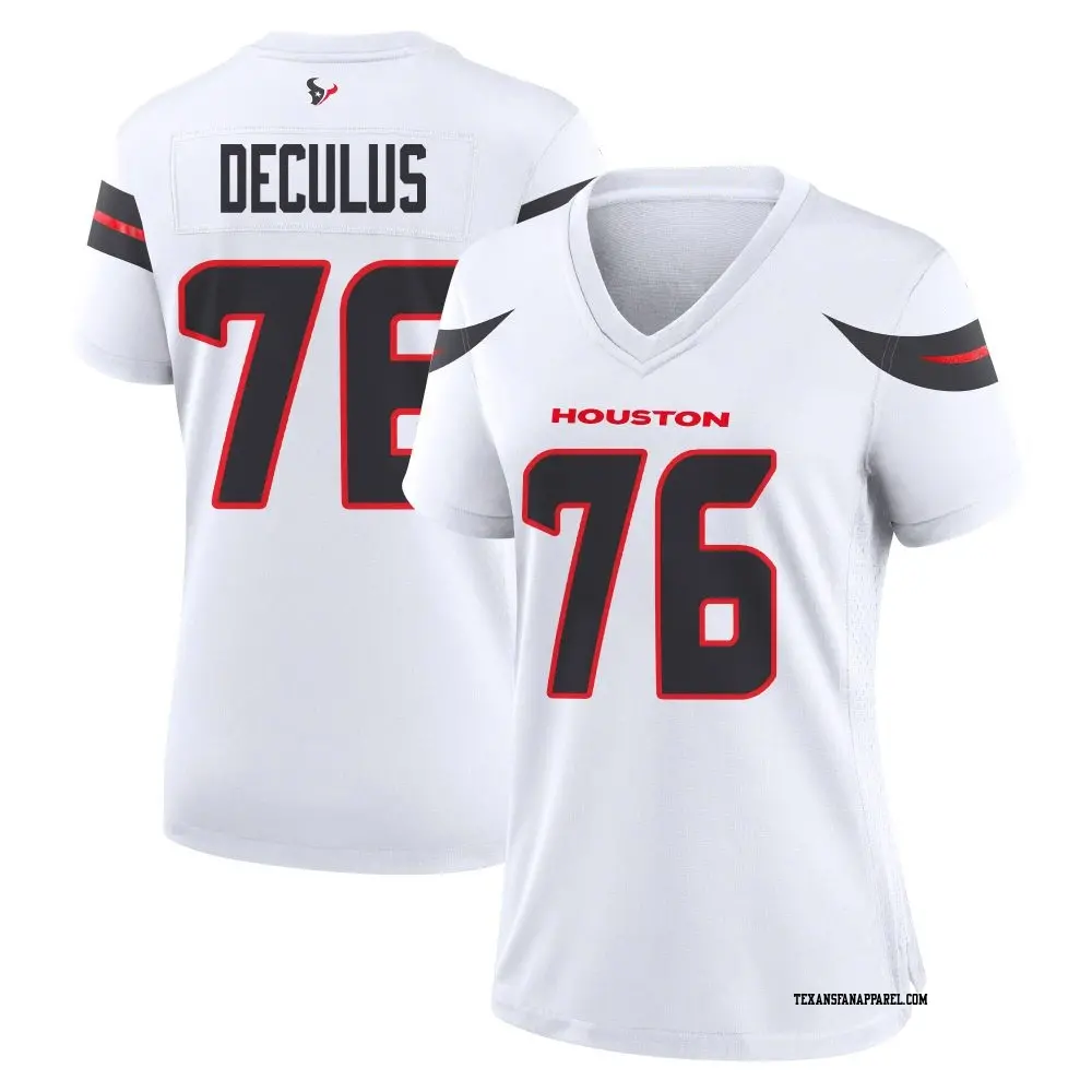 Game White Women's Austin Deculus Houston Texans Jersey
