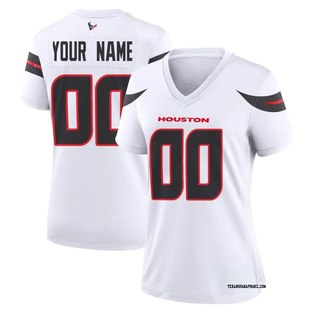 Game White Women's Custom Houston Texans Jersey