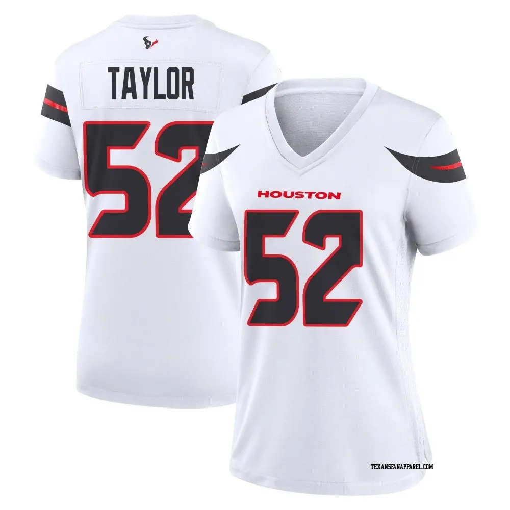 Game White Women's Darrell Taylor Houston Texans Jersey