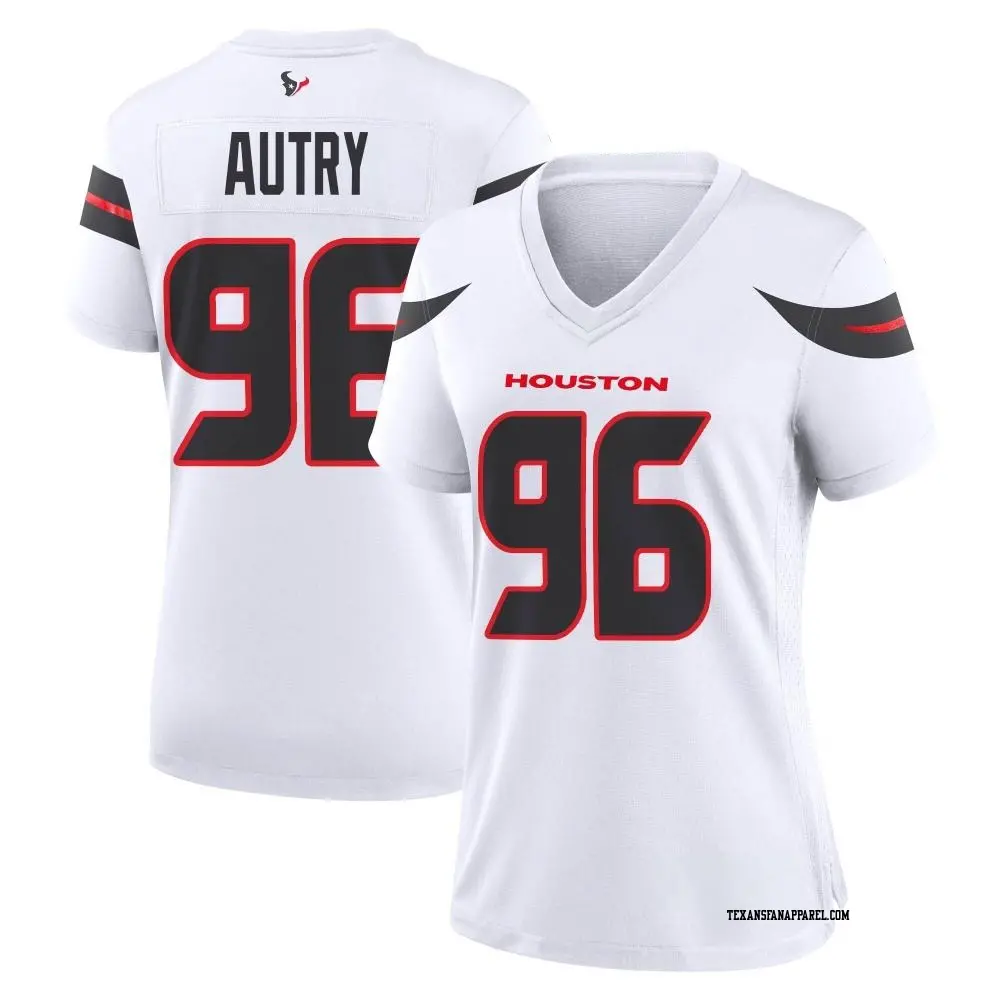 Game White Women's Denico Autry Houston Texans Jersey