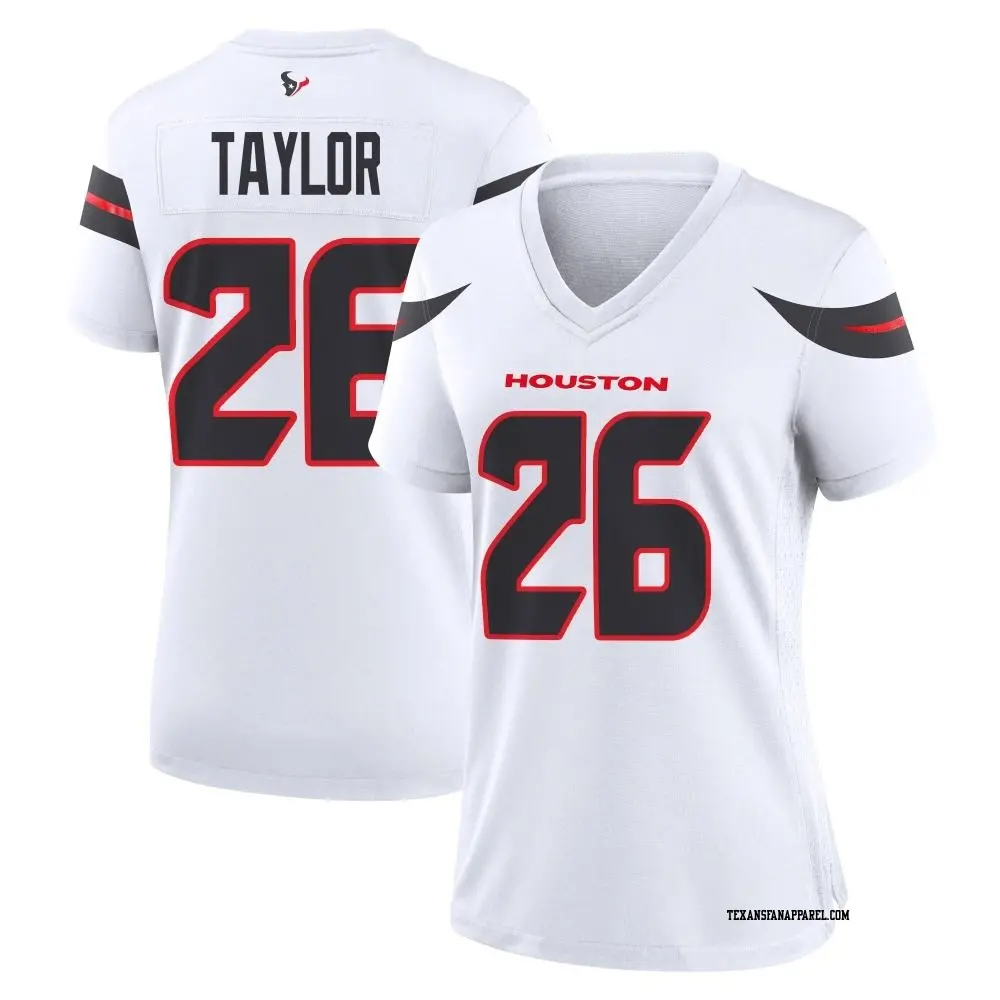 Game White Women's J.J. Taylor Houston Texans Jersey