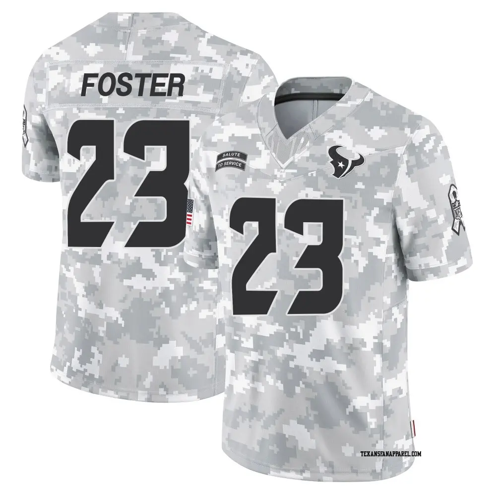 Limited Arctic Camo Men's Arian Foster Houston Texans 2024 Salute to Service Jersey