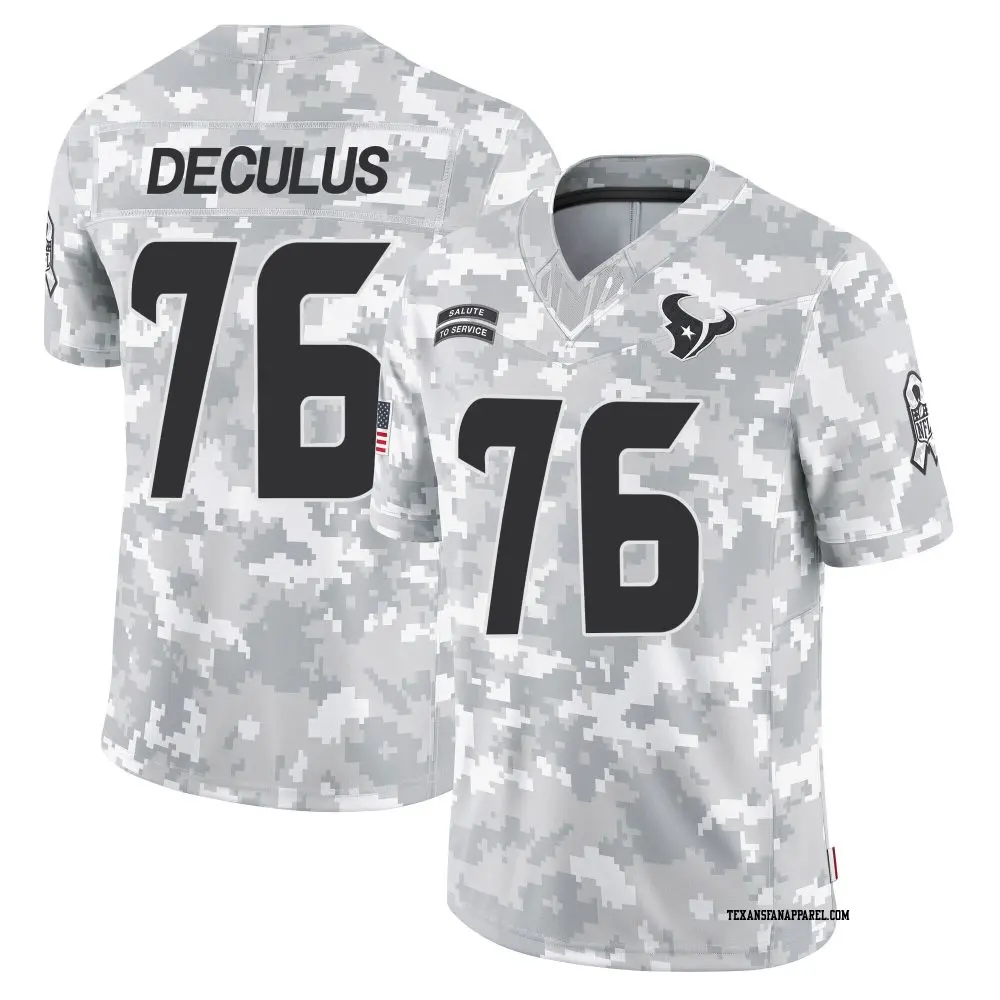 Limited Arctic Camo Men's Austin Deculus Houston Texans 2024 Salute to Service Jersey