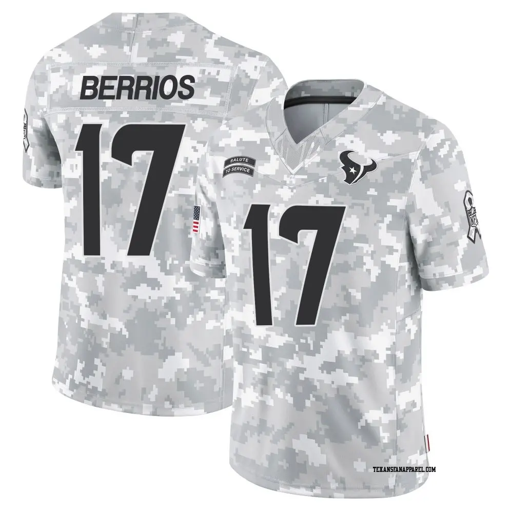 Limited Arctic Camo Men's Braxton Berrios Houston Texans 2024 Salute to Service Jersey