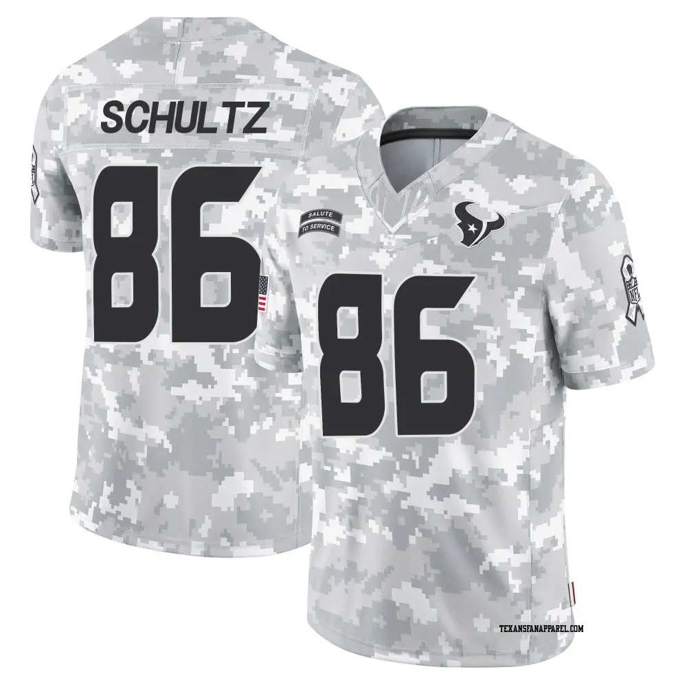 Limited Arctic Camo Men's Dalton Schultz Houston Texans 2024 Salute to Service Jersey