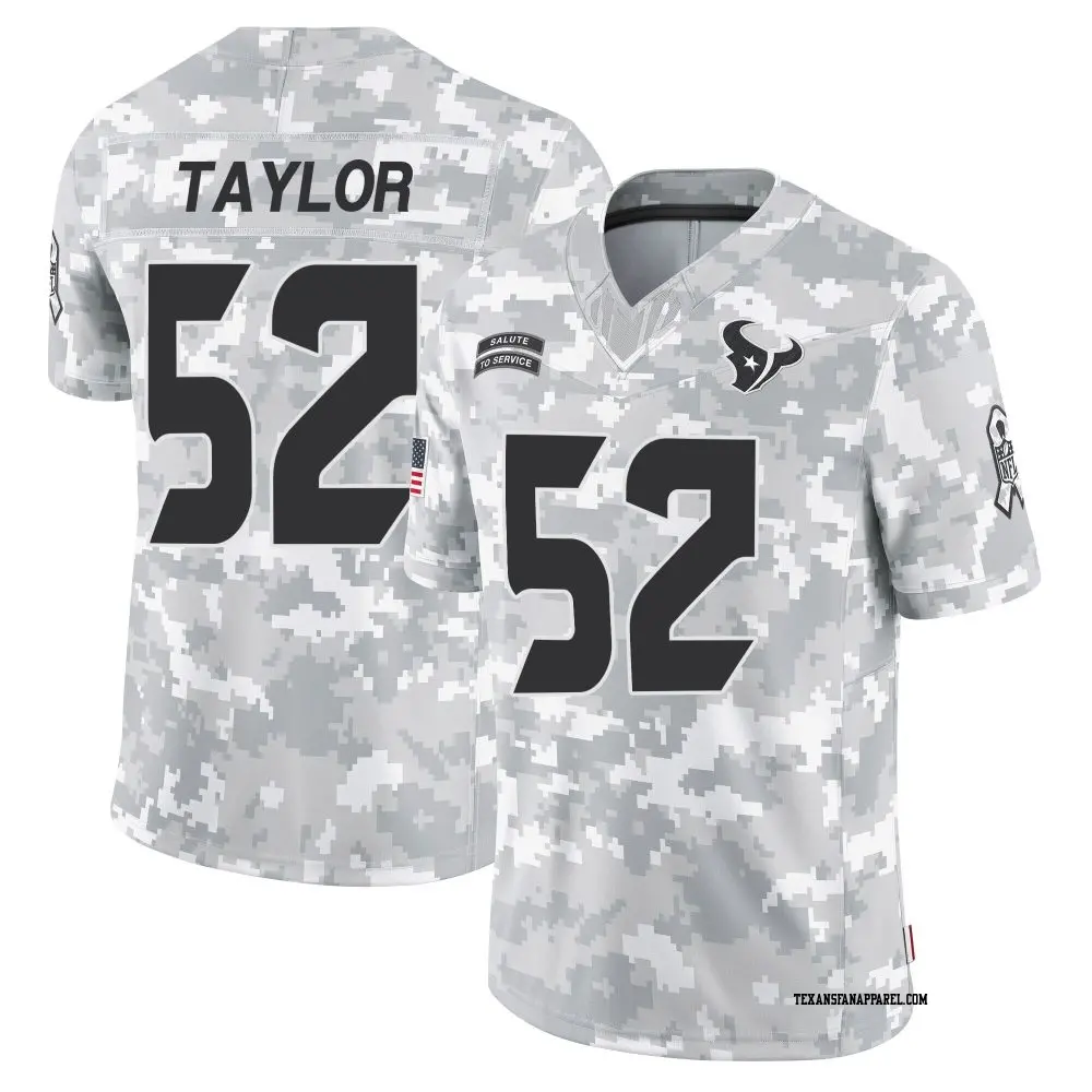 Limited Arctic Camo Men's Darrell Taylor Houston Texans 2024 Salute to Service Jersey