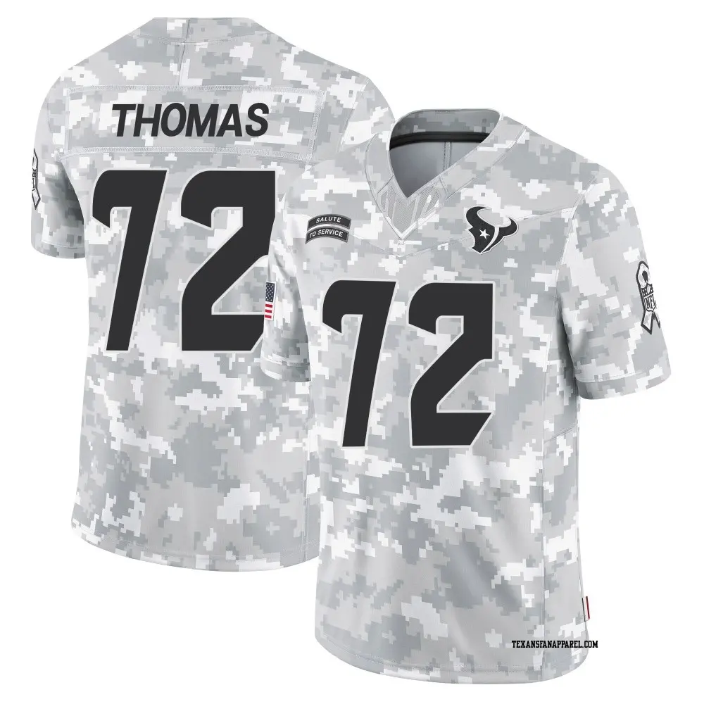 Limited Arctic Camo Men's Jaylon Thomas Houston Texans 2024 Salute to Service Jersey