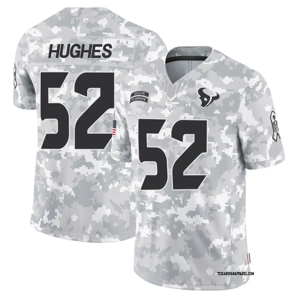 Limited Arctic Camo Men's Jerry Hughes Houston Texans 2024 Salute to Service Jersey