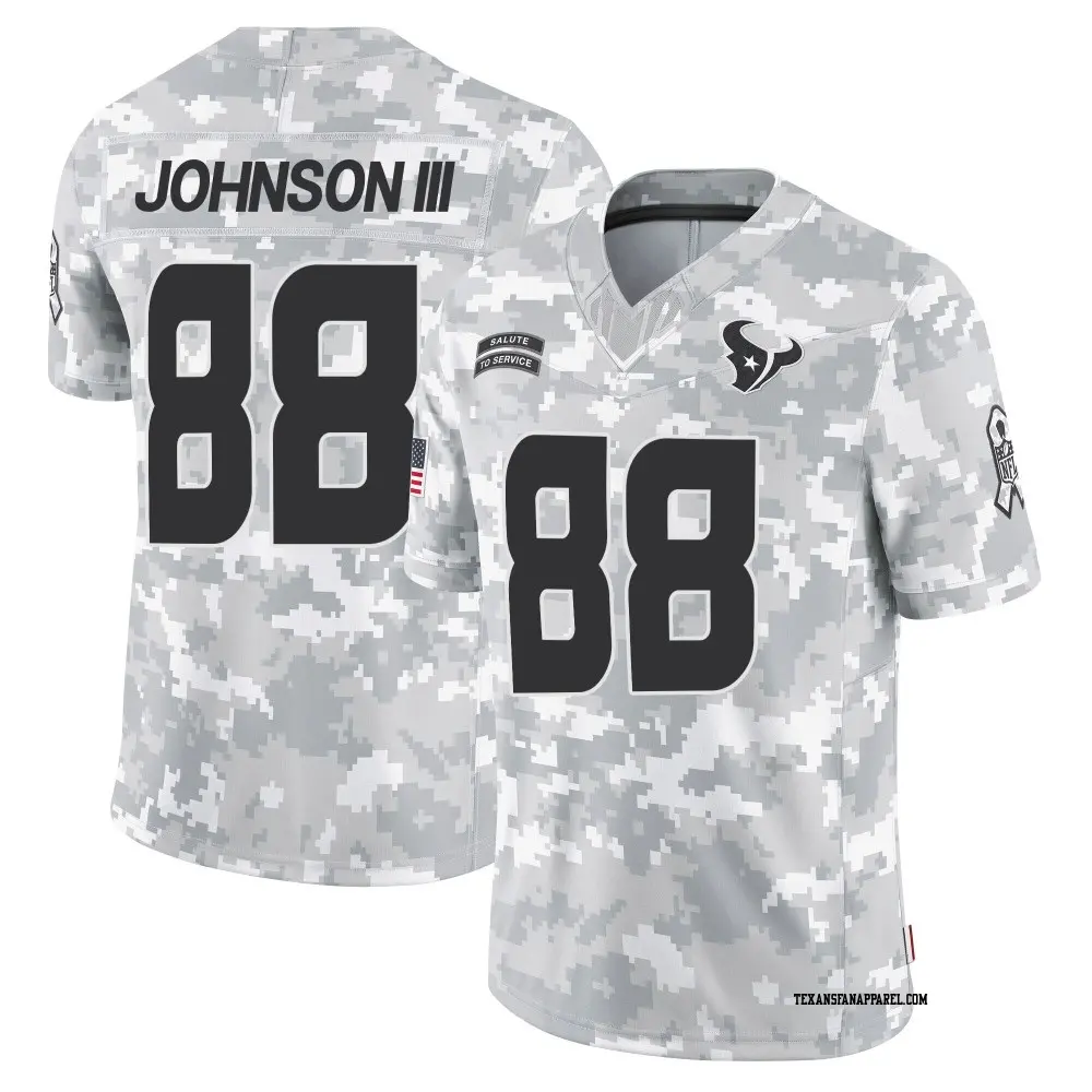 Limited Arctic Camo Men's Johnny Johnson III Houston Texans 2024 Salute to Service Jersey