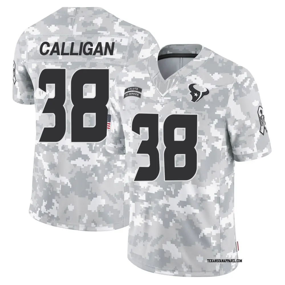 Limited Arctic Camo Men's Keydrain Calligan Houston Texans 2024 Salute to Service Jersey