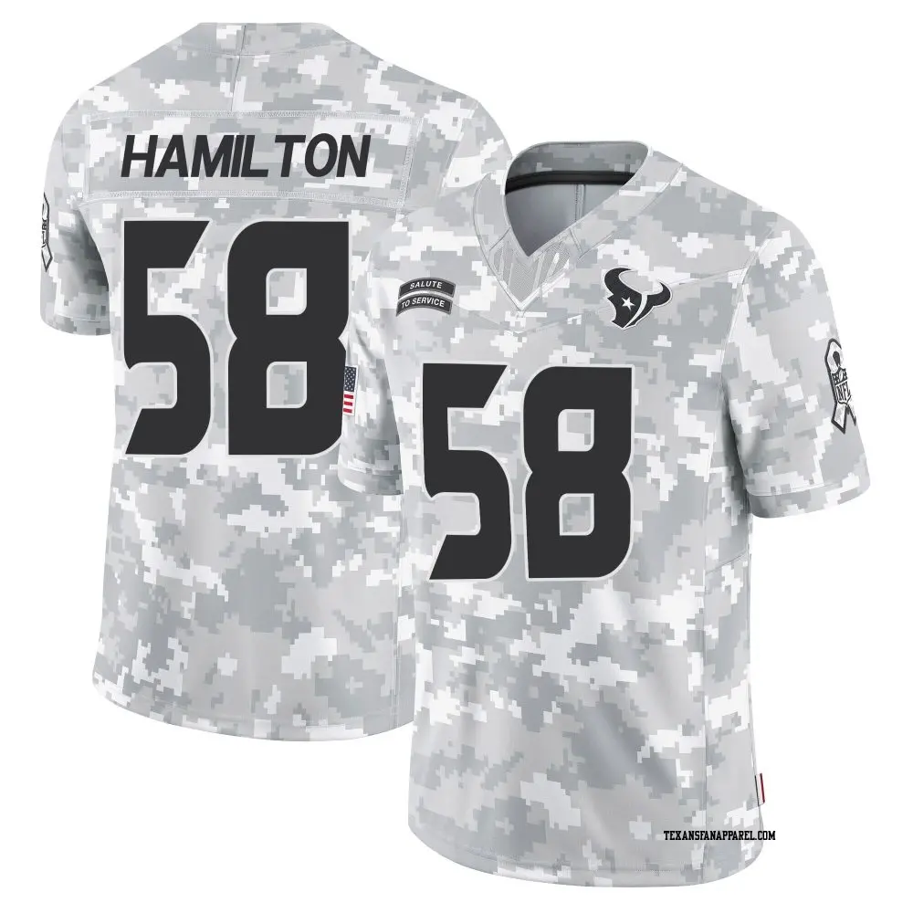 Limited Arctic Camo Men's Kyonte Hamilton Houston Texans 2024 Salute to Service Jersey