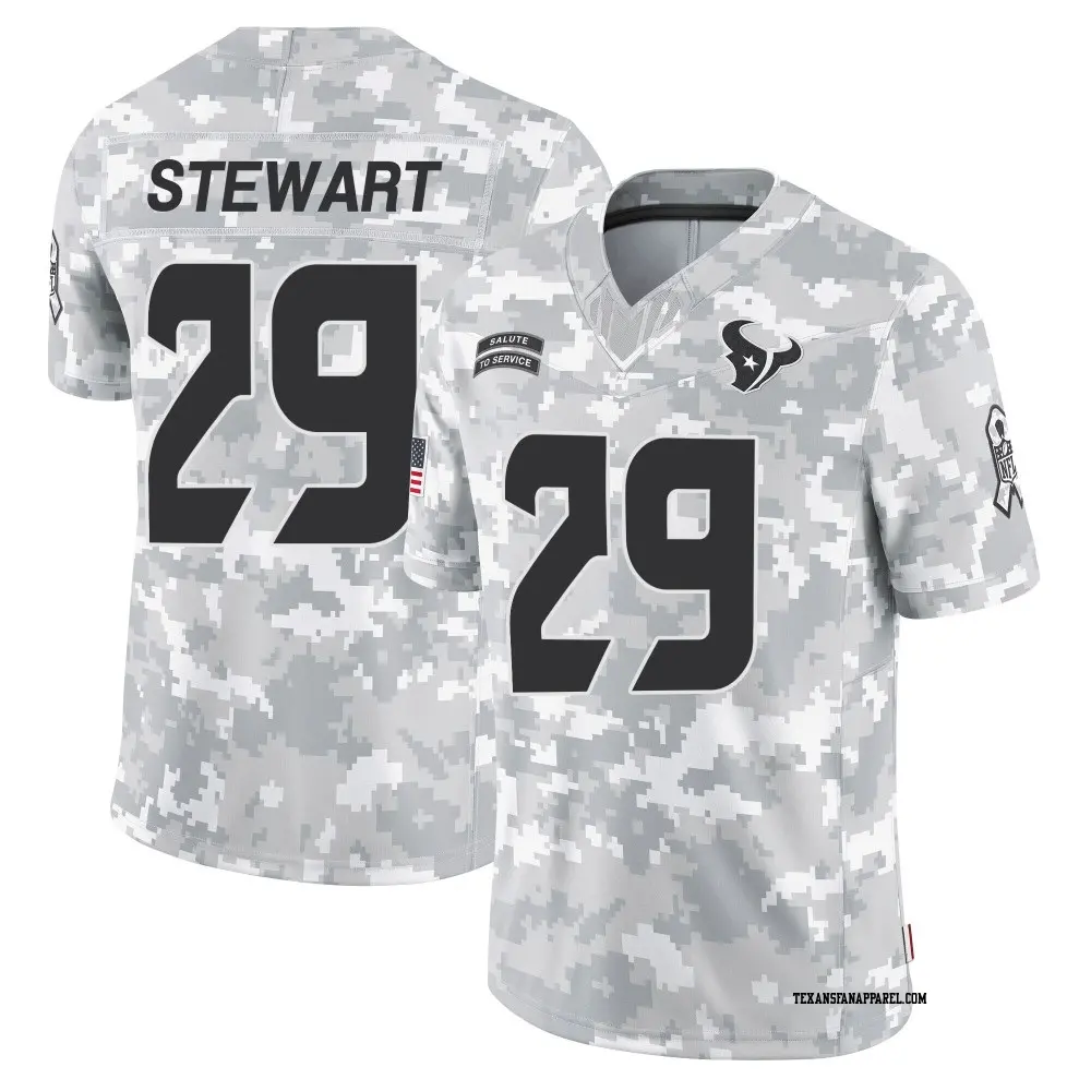 Limited Arctic Camo Men's M.J. Stewart Houston Texans 2024 Salute to Service Jersey