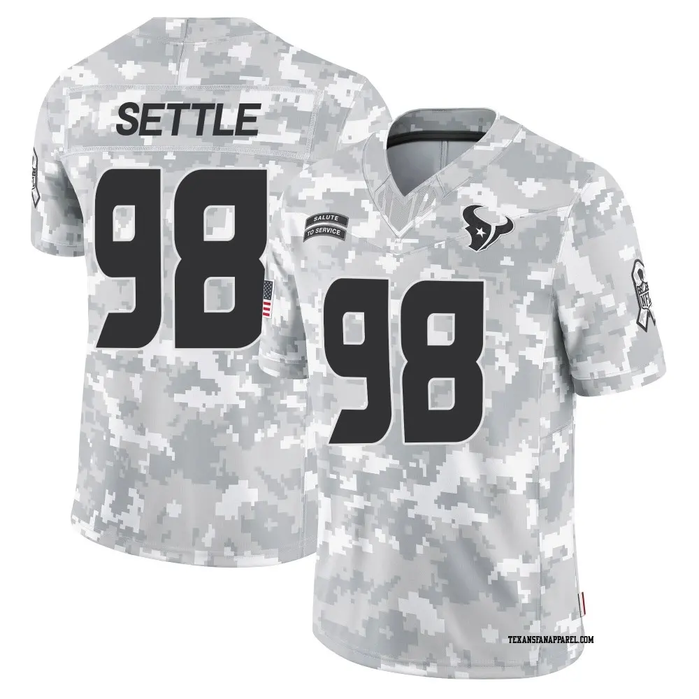 Limited Arctic Camo Men's Tim Settle Jr. Houston Texans 2024 Salute to Service Jersey