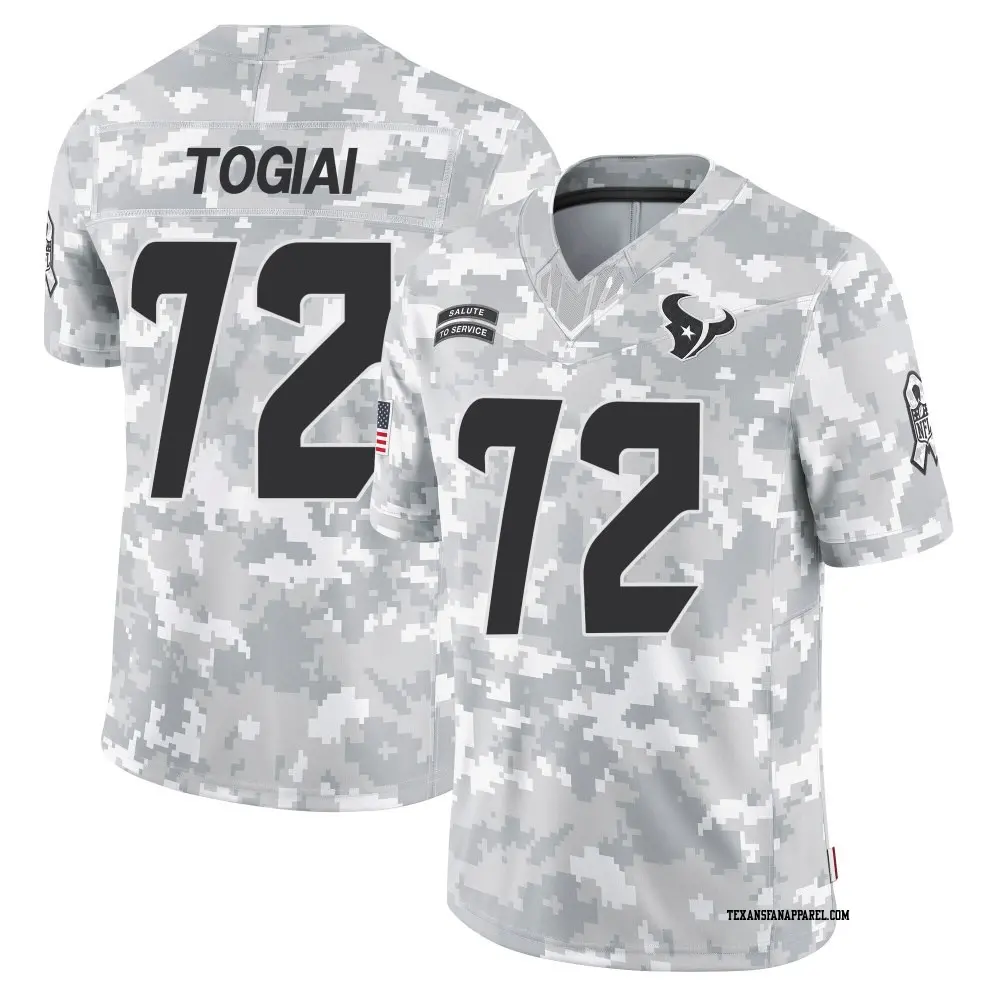 Limited Arctic Camo Men's Tommy Togiai Houston Texans 2024 Salute to Service Jersey