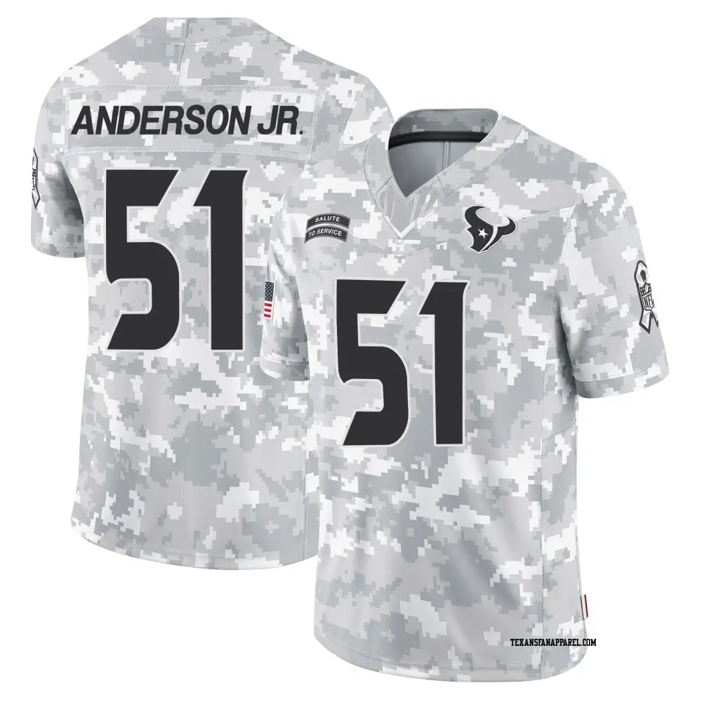 Limited Arctic Camo Men's Will Anderson Jr. Houston Texans 2024 Salute to Service Jersey