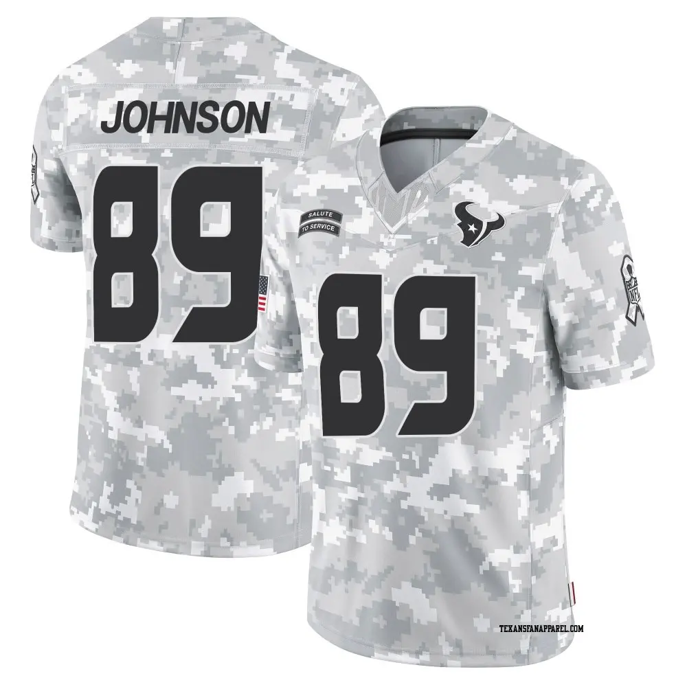 Limited Arctic Camo Men's Xavier Johnson Houston Texans 2024 Salute to Service Jersey