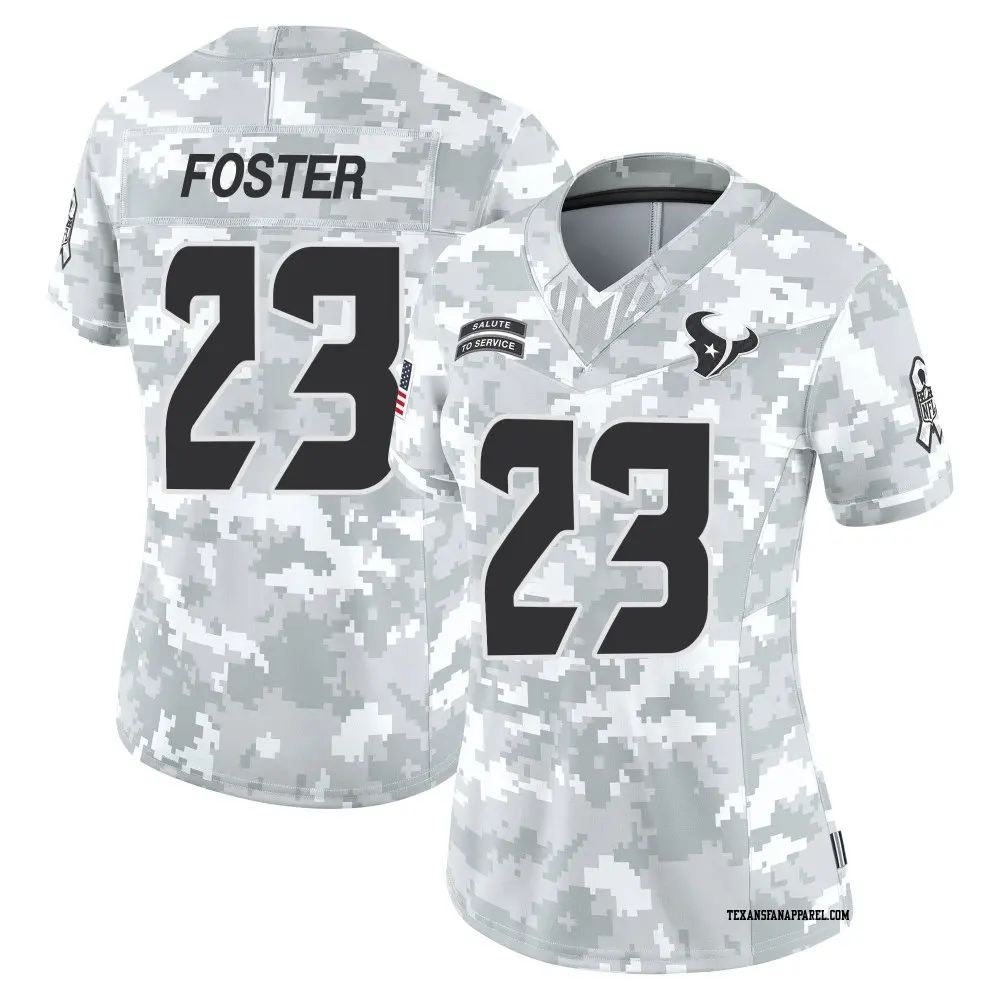 Limited Arctic Camo Women's Arian Foster Houston Texans 2024 Salute to Service Jersey
