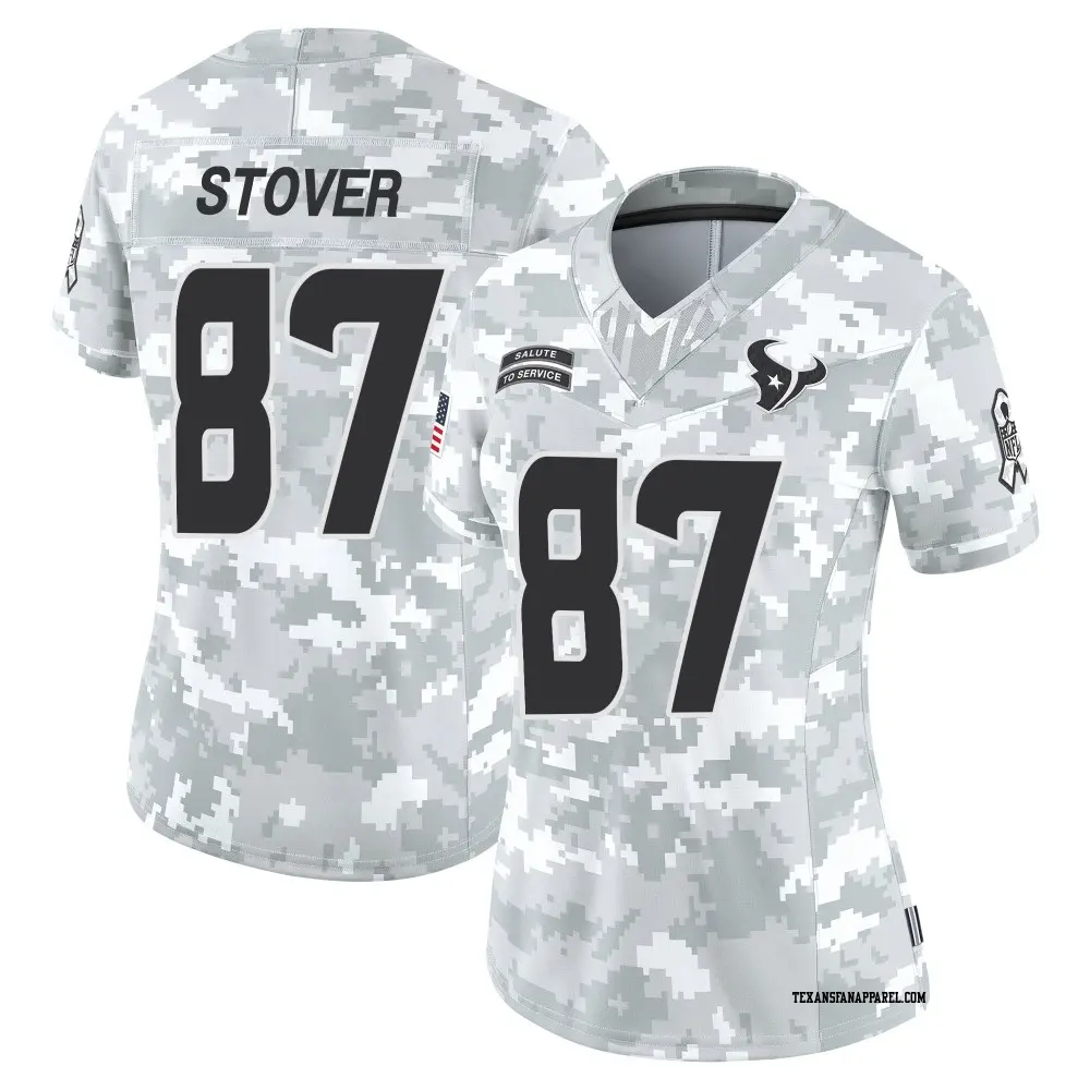 Limited Arctic Camo Women's Cade Stover Houston Texans 2024 Salute to Service Jersey