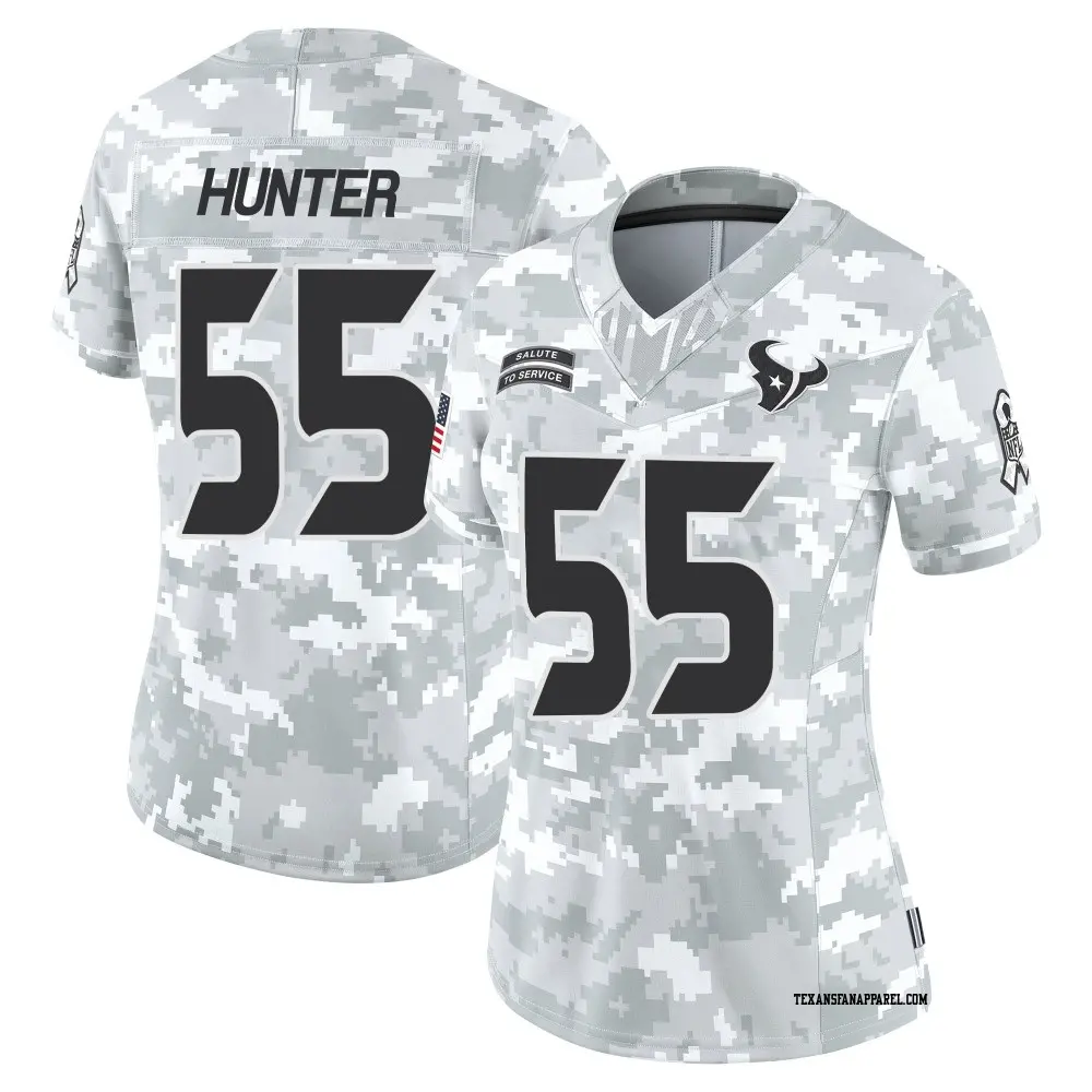 Limited Arctic Camo Women's Danielle Hunter Houston Texans 2024 Salute to Service Jersey