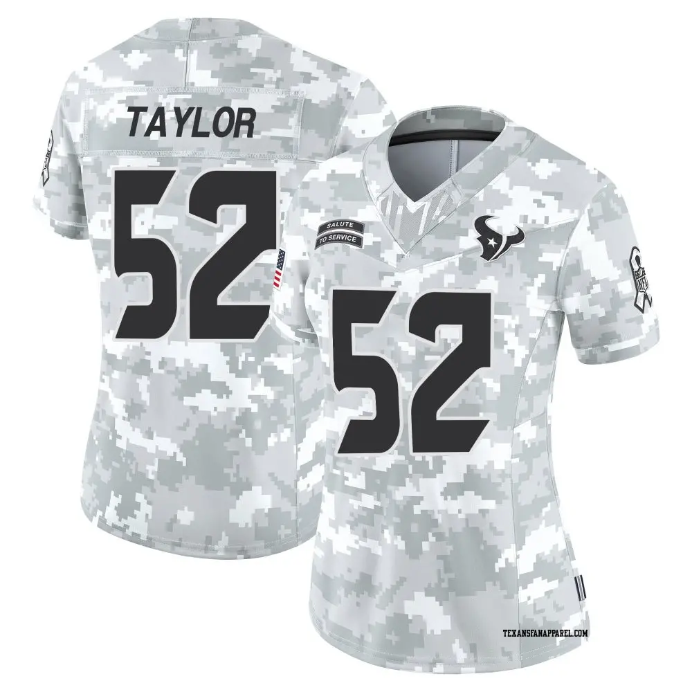 Limited Arctic Camo Women's Darrell Taylor Houston Texans 2024 Salute to Service Jersey