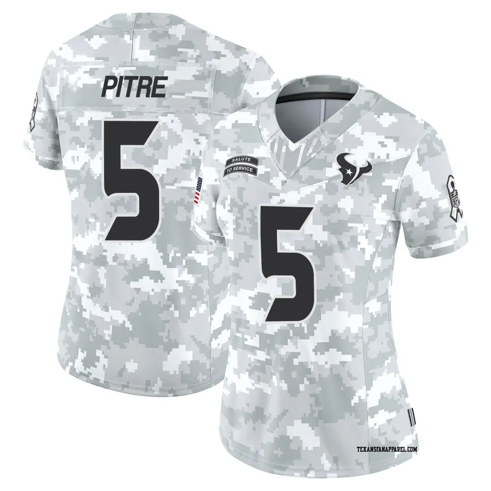 Limited Arctic Camo Women's Jalen Pitre Houston Texans 2024 Salute to Service Jersey