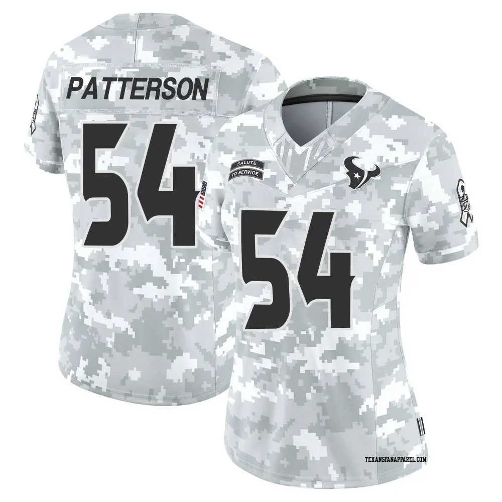 Limited Arctic Camo Women's Jarrett Patterson Houston Texans 2024 Salute to Service Jersey