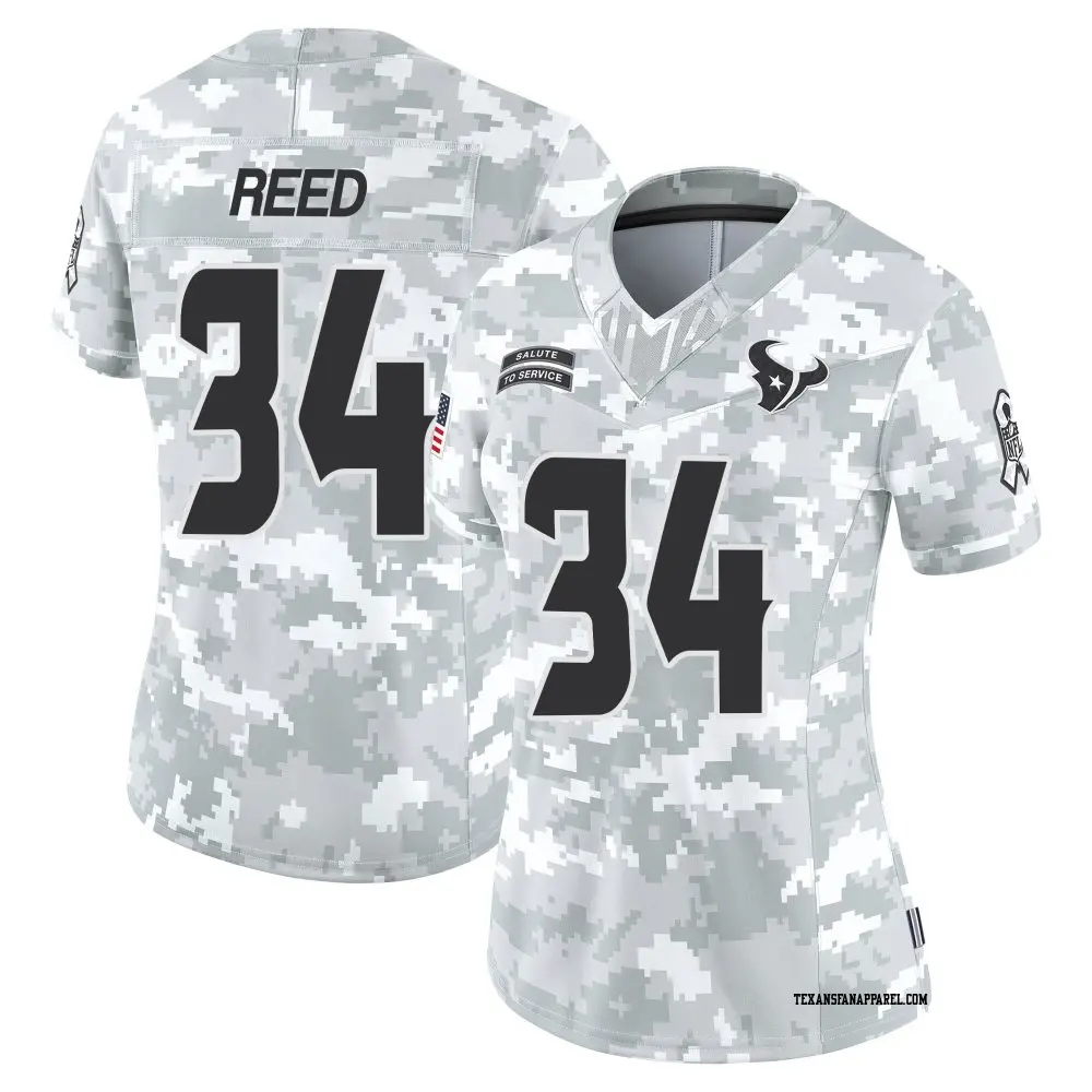 Limited Arctic Camo Women's Jaylen Reed Houston Texans 2024 Salute to Service Jersey