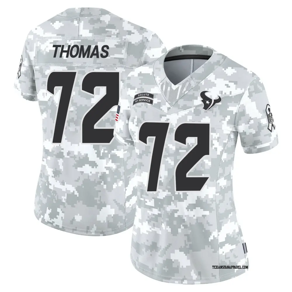 Limited Arctic Camo Women's Jaylon Thomas Houston Texans 2024 Salute to Service Jersey