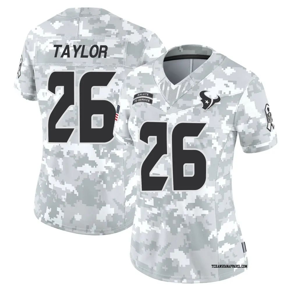 Limited Arctic Camo Women's J.J. Taylor Houston Texans 2024 Salute to Service Jersey
