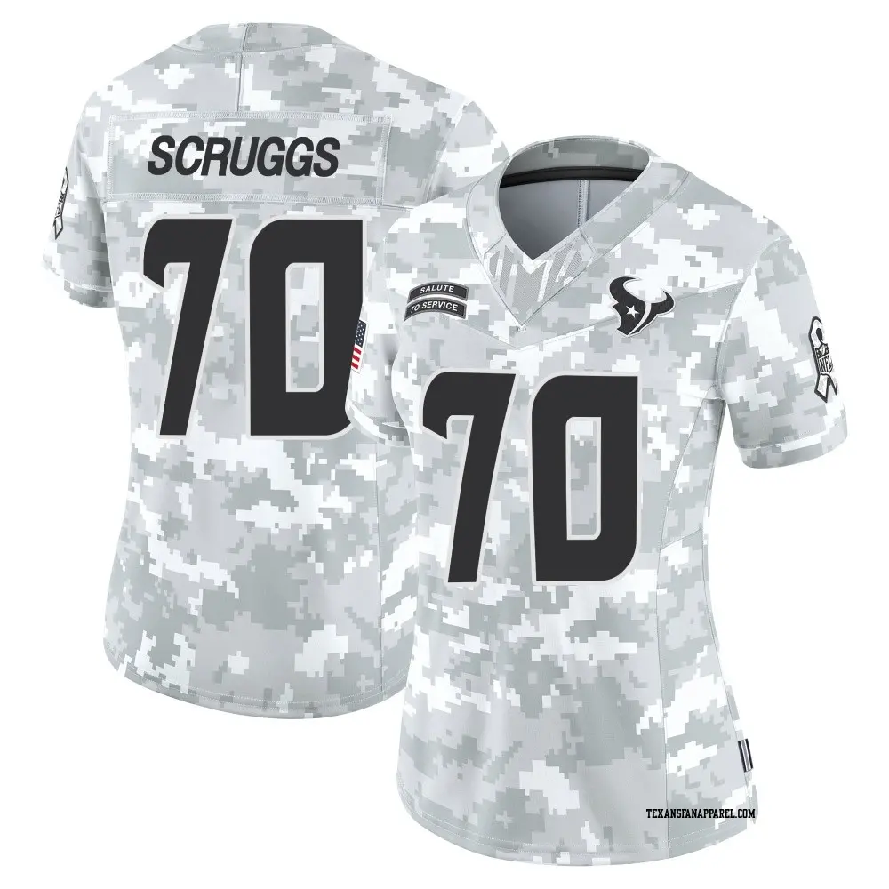 Limited Arctic Camo Women's Juice Scruggs Houston Texans 2024 Salute to Service Jersey