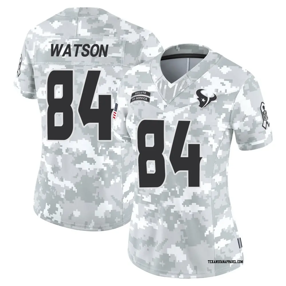 Limited Arctic Camo Women's Justin Watson Houston Texans 2024 Salute to Service Jersey