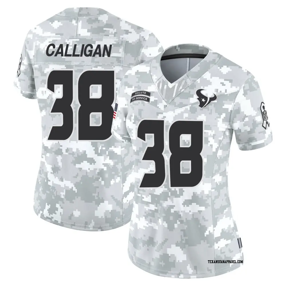 Limited Arctic Camo Women's Keydrain Calligan Houston Texans 2024 Salute to Service Jersey