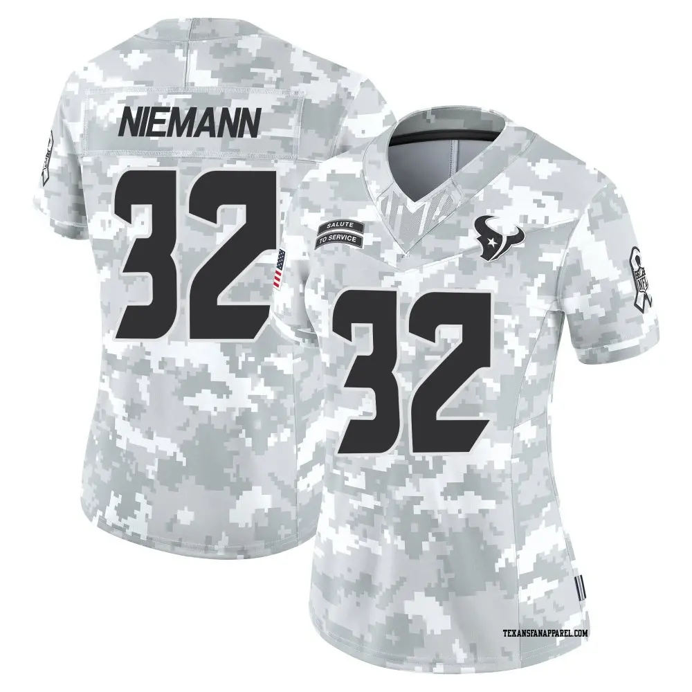 Limited Arctic Camo Women's Nick Niemann Houston Texans 2024 Salute to Service Jersey