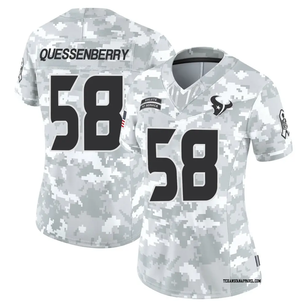Limited Arctic Camo Women's Scott Quessenberry Houston Texans 2024 Salute to Service Jersey