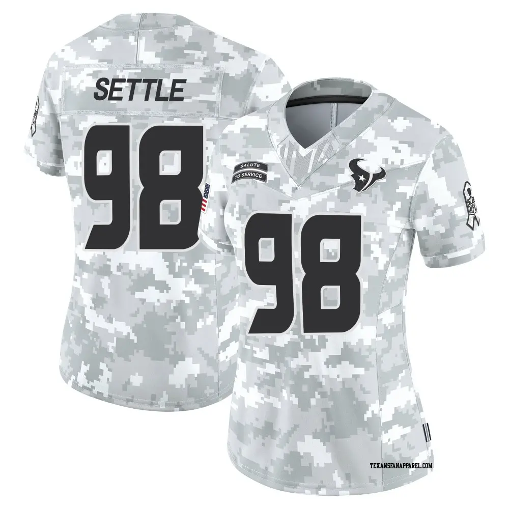 Limited Arctic Camo Women's Tim Settle Jr. Houston Texans 2024 Salute to Service Jersey