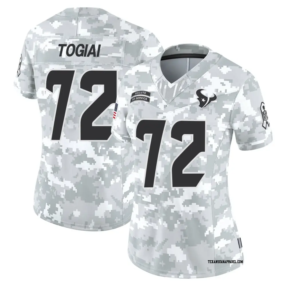 Limited Arctic Camo Women's Tommy Togiai Houston Texans 2024 Salute to Service Jersey