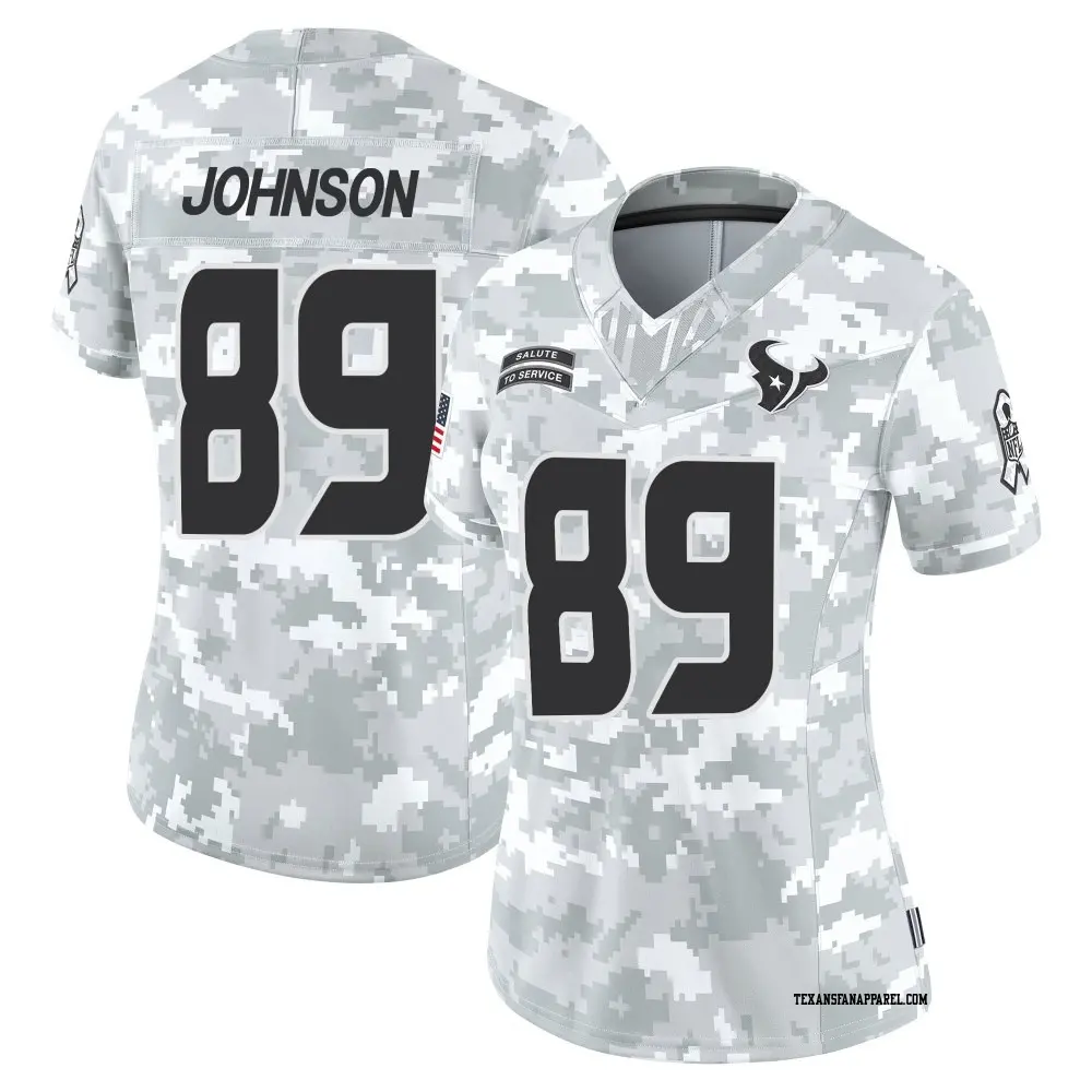 Limited Arctic Camo Women's Xavier Johnson Houston Texans 2024 Salute to Service Jersey