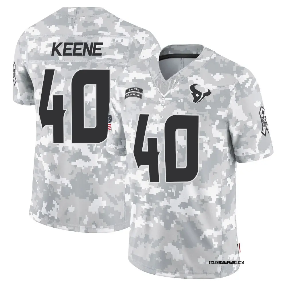 Limited Arctic Camo Youth Dalton Keene Houston Texans 2024 Salute to Service Jersey
