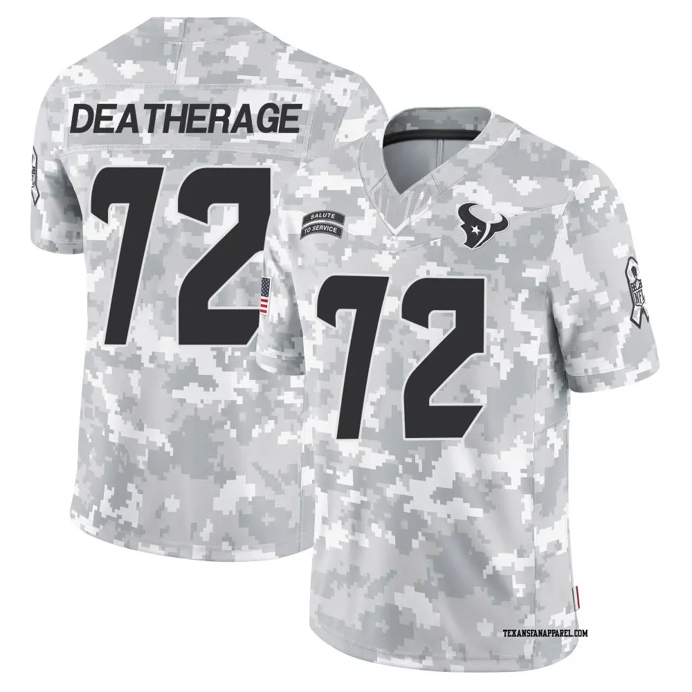 Limited Arctic Camo Youth Dylan Deatherage Houston Texans 2024 Salute to Service Jersey