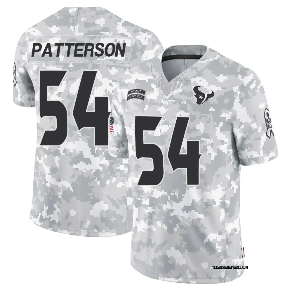 Limited Arctic Camo Youth Jarrett Patterson Houston Texans 2024 Salute to Service Jersey