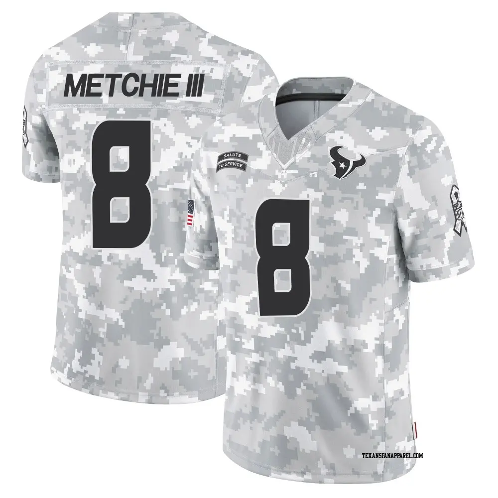 Limited Arctic Camo Youth John Metchie III Houston Texans 2024 Salute to Service Jersey