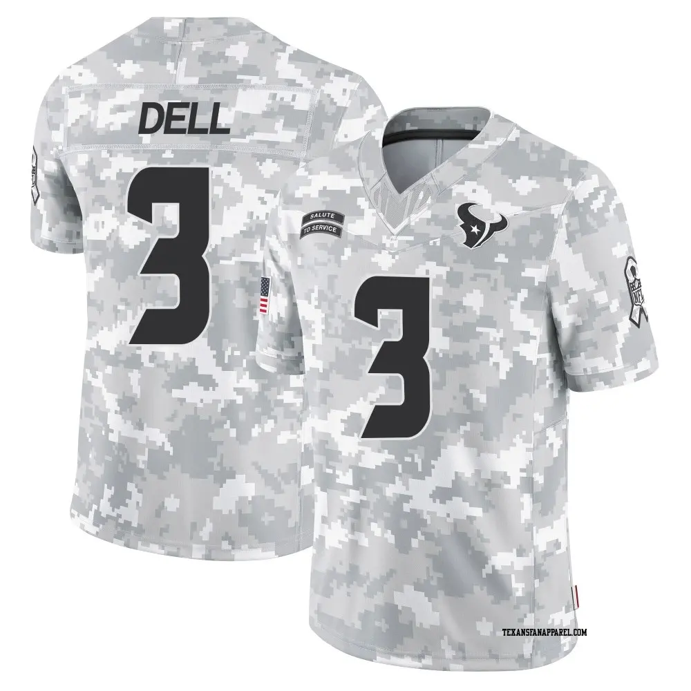 Limited Arctic Camo Youth Tank Dell Houston Texans 2024 Salute to Service Jersey